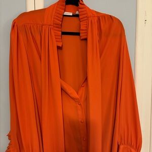 New York & Company Vibrant Orange Blouse